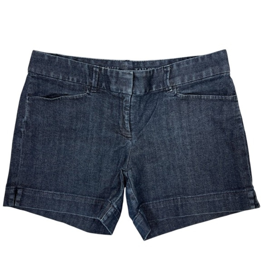 The Limited Tailored Shorts 6R Dark Wash‎ Denim Stretch Cotton Side Slit Preppy